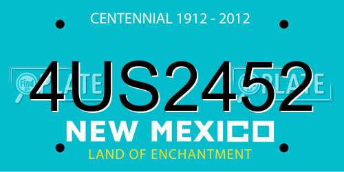 4US2452 New Mexico License Plate