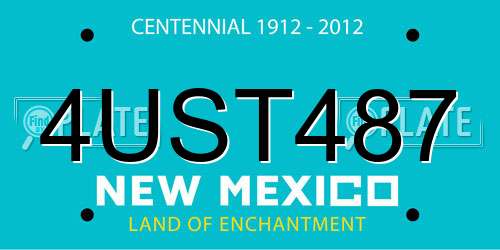 4UST487 New Mexico License Plate