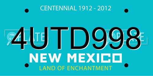 4UTD998 New Mexico License Plate