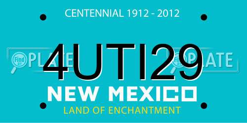 4UTI29 New Mexico License Plate