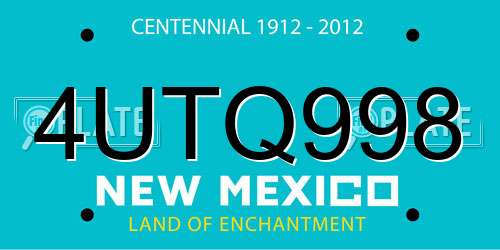 4UTQ998 New Mexico License Plate