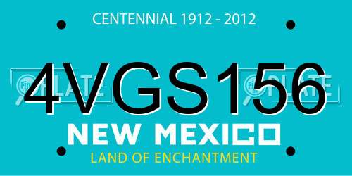 4VGS156 New Mexico License Plate