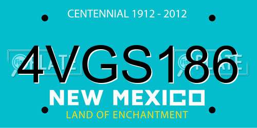 4VGS186 New Mexico License Plate
