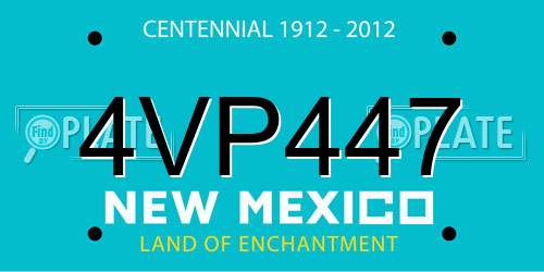 4VP447 New Mexico License Plate