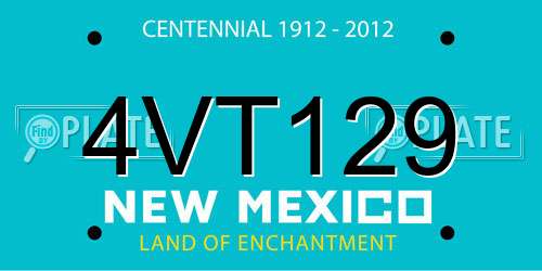 4VT129 New Mexico License Plate