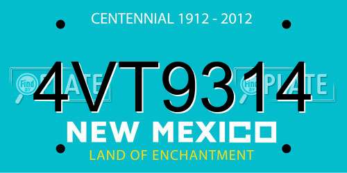 4VT9314 New Mexico License Plate