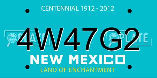 4W47G2 New Mexico License Plate