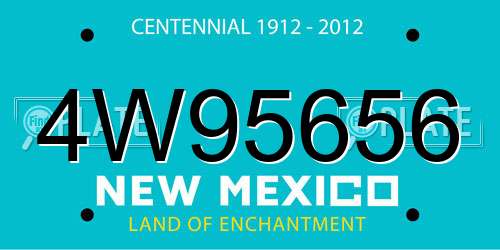 4W95656 New Mexico License Plate