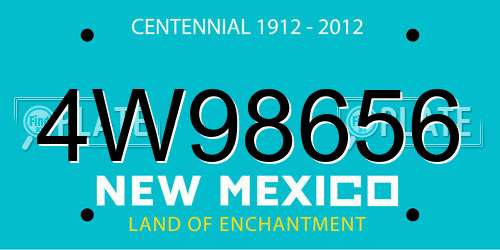 4W98656 New Mexico License Plate