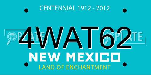 4WAT62 New Mexico License Plate