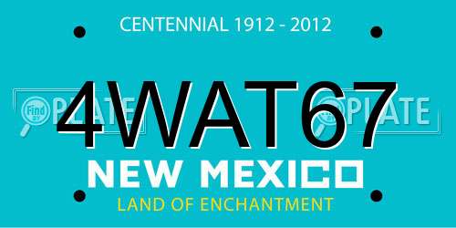 4WAT67 New Mexico License Plate