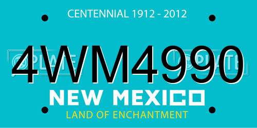 4WM4990 New Mexico License Plate
