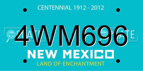 4WM696 New Mexico License Plate