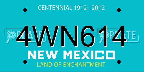 4WN614 New Mexico License Plate