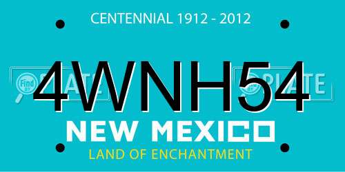 4WNH54 New Mexico License Plate