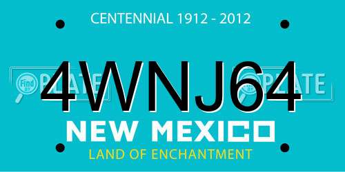 4WNJ64 New Mexico License Plate