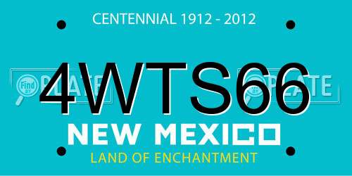 4WTS66 New Mexico License Plate