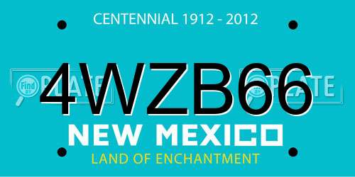 4WZB66 New Mexico License Plate