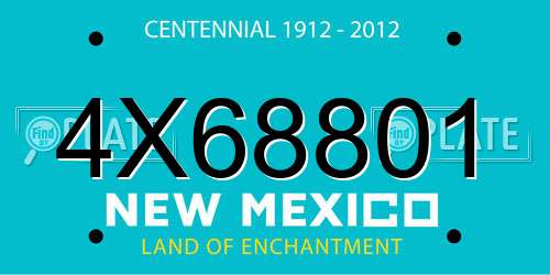 4X68801 New Mexico License Plate