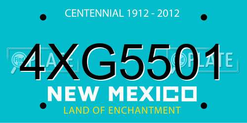 4XG5501 New Mexico License Plate