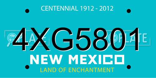 4XG5801 New Mexico License Plate