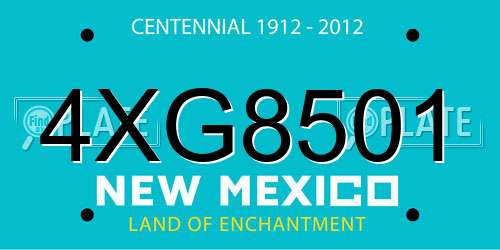 4XG8501 New Mexico License Plate