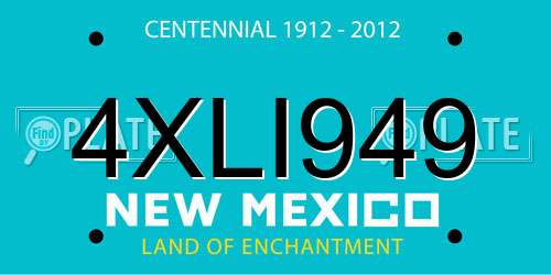 4XLI949 New Mexico License Plate