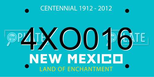 4XO016 New Mexico License Plate