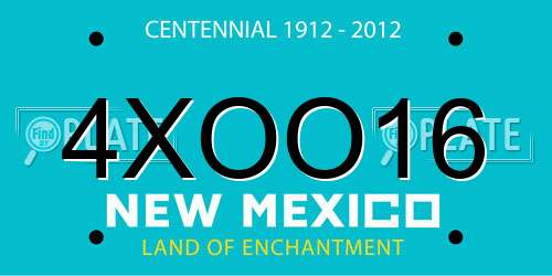 4XOO16 New Mexico License Plate