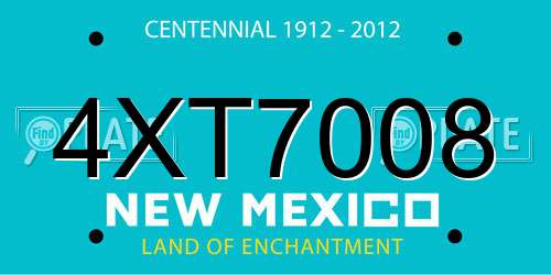 4XT7008 New Mexico License Plate