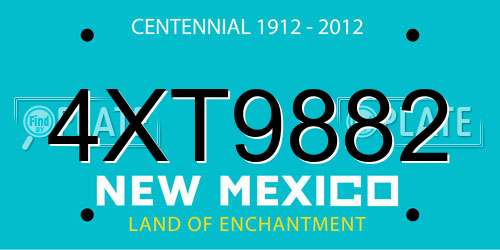 4XT9882 New Mexico License Plate