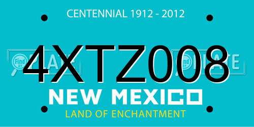 4XTZ008 New Mexico License Plate