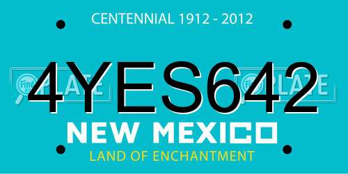 4YES642 New Mexico License Plate