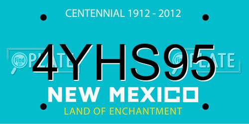 4YHS95 New Mexico License Plate