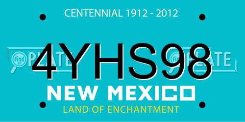 4YHS98 New Mexico License Plate