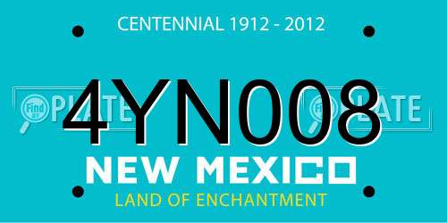 4YN008 New Mexico License Plate