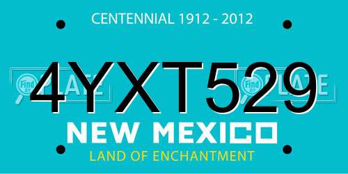 4YXT529 New Mexico License Plate