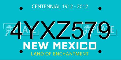 4YXZ579 New Mexico License Plate