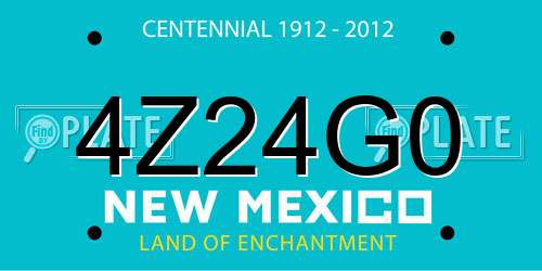 4Z24G0 New Mexico License Plate