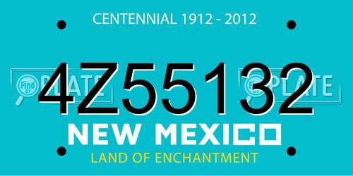 4Z55132 New Mexico License Plate