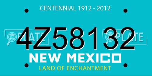 4Z58132 New Mexico License Plate
