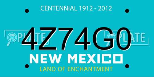 4Z74G0 New Mexico License Plate
