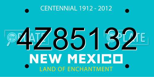 4Z85132 New Mexico License Plate
