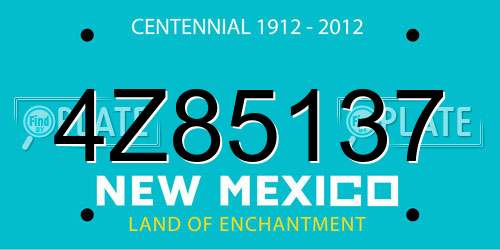 4Z85137 New Mexico License Plate