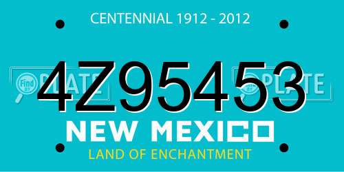 4Z95453 New Mexico License Plate