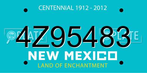 4Z95483 New Mexico License Plate