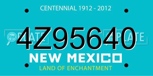 4Z95640 New Mexico License Plate