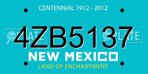 4ZB5137 New Mexico License Plate