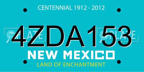 4ZDA153 New Mexico License Plate