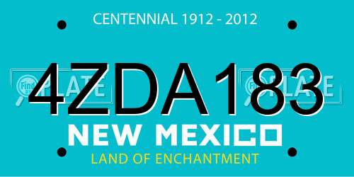 4ZDA183 New Mexico License Plate